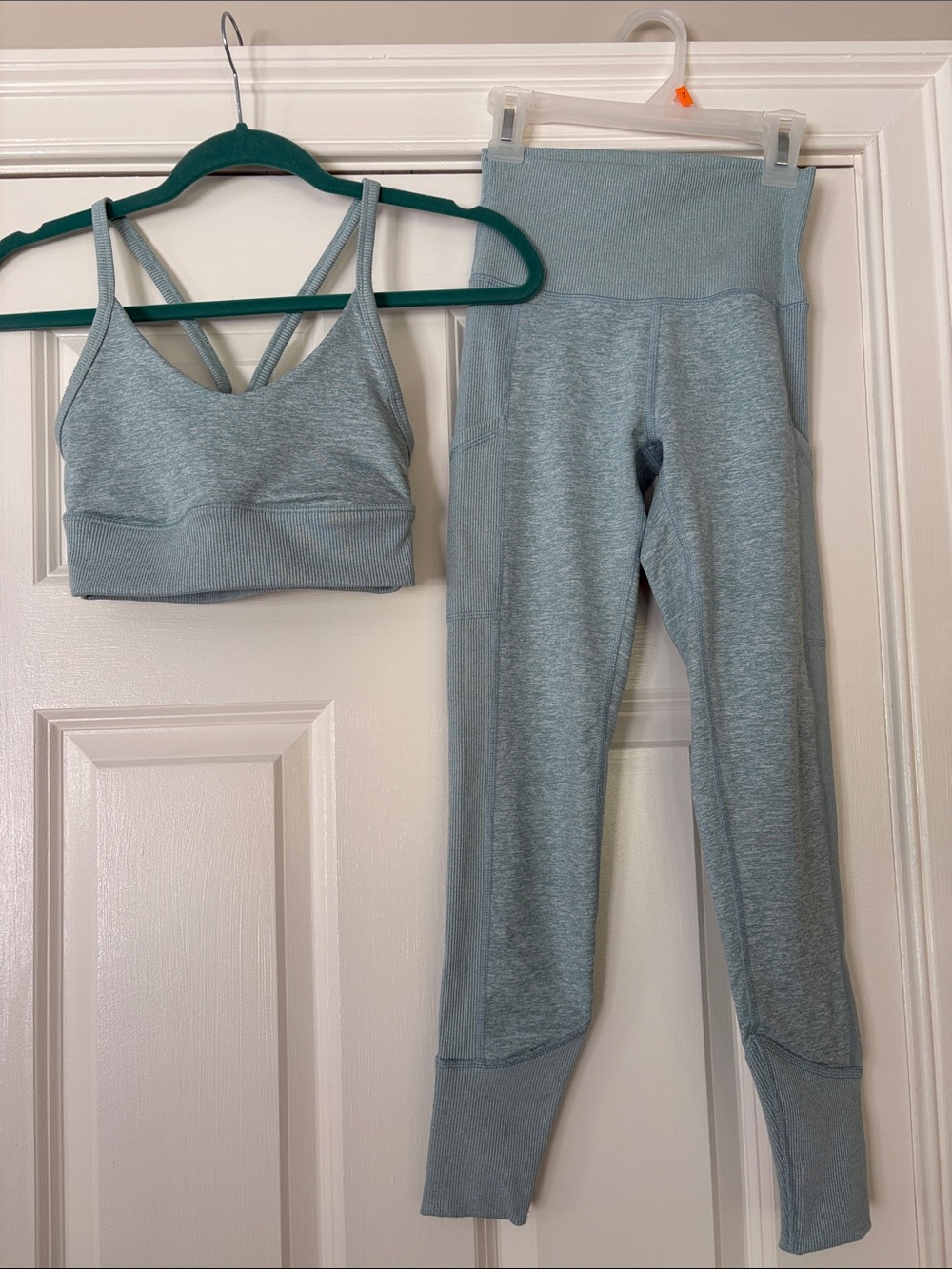 Mint green Aerie offline the hugger Sports Bralette & Leggings Set